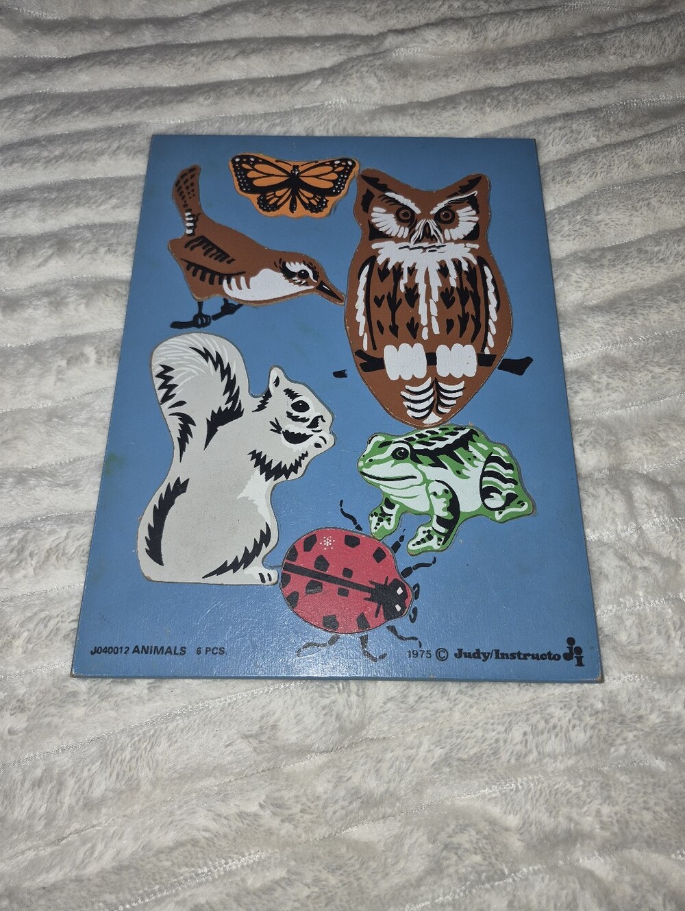 Vintage Judy Instructo Wooden Child Puzzle Animals Wild Woodland 1975